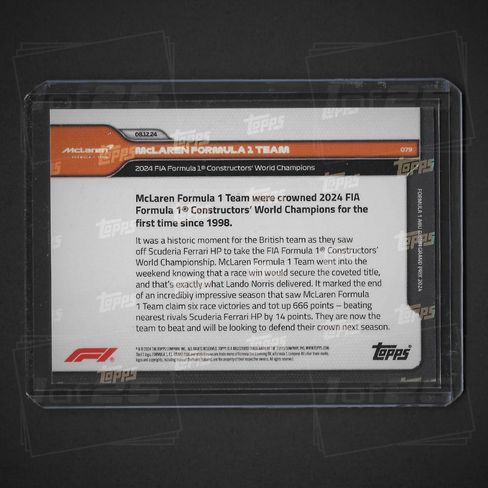F1 2024 Topps NOW McLaren #079 Constructors' World Champions
