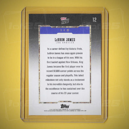 NBA 2025 Topps NOW Lebron James #12 50K Career Points
