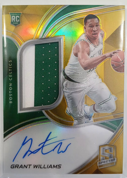 2019 - 2020 Panini Spectra Grant Williams #182 Gold Rookie Patch Auto RPA 3/10